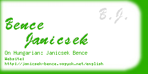 bence janicsek business card